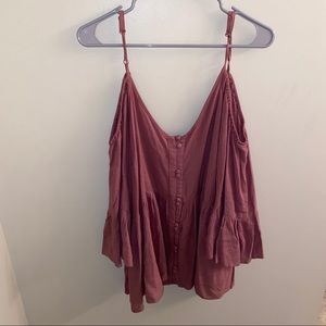 Cold Shoulder Babydoll Top